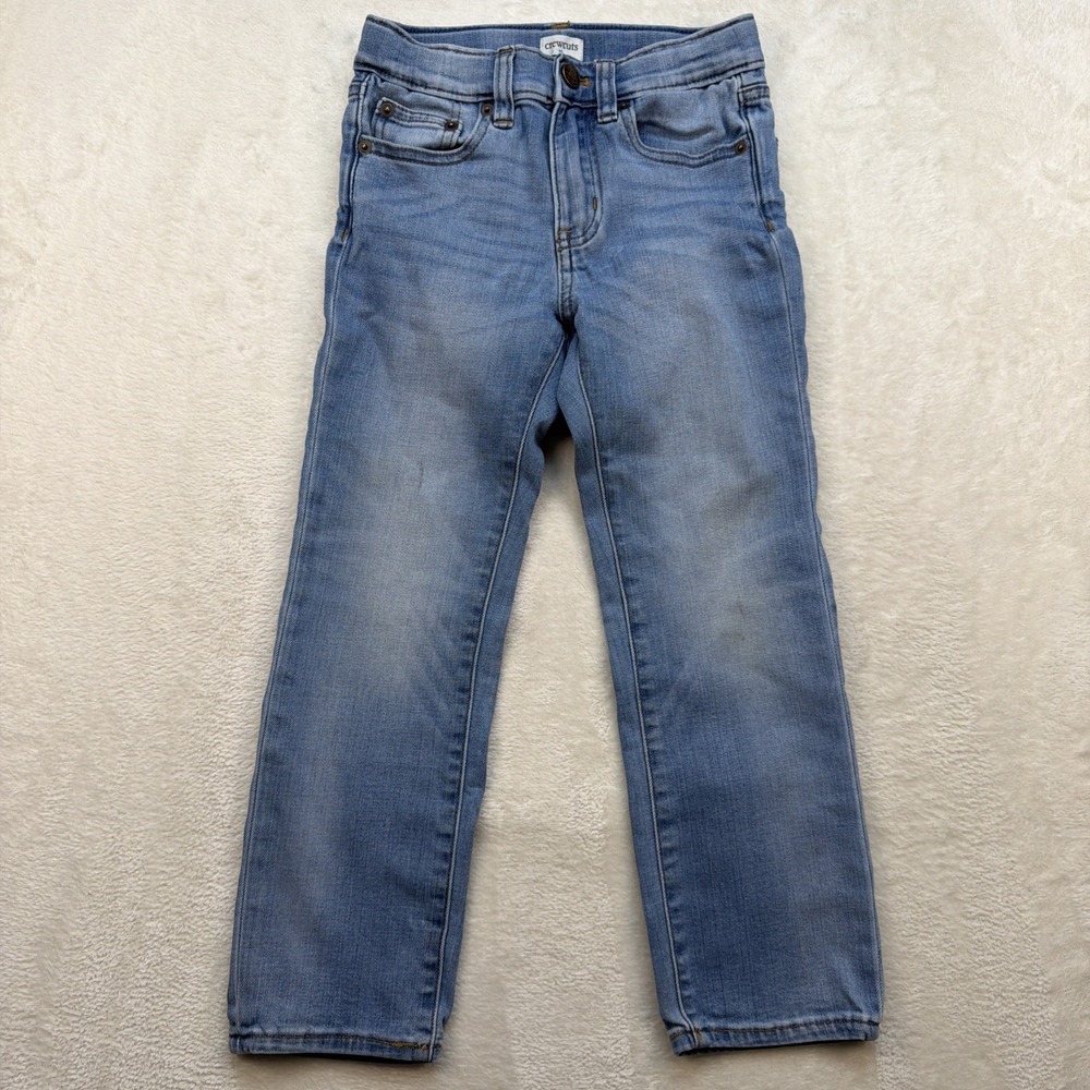 J Crew Crewcuts Boys Slim Straight Jeans Size 6 Light‎ Wash Adjustable Waist